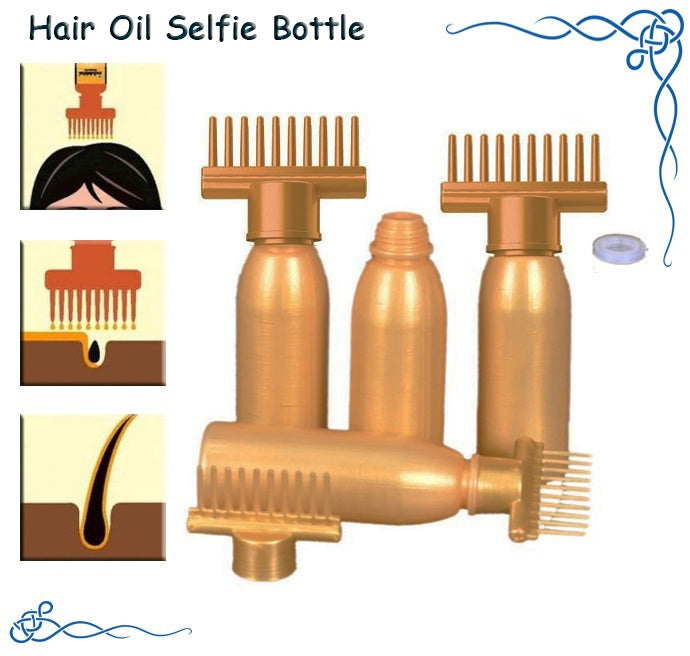 Hair Oil Comb Applicator bottle with Extra Sealing Cape (150 ML)