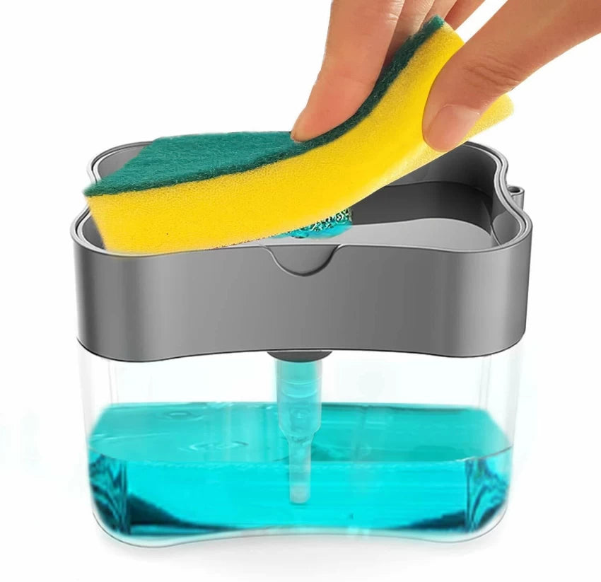 LIQUID SOAP PUMP DISPENSER + SPONGE HOLDER (WITH FREE SPONGE)