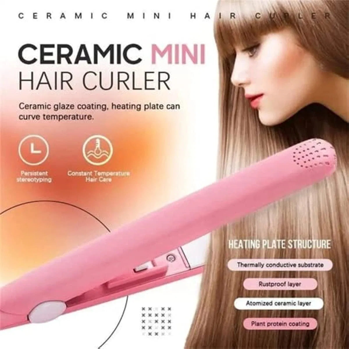 Mini Hair Straightener, Travel Size Portable Mini Hair Flat Iron