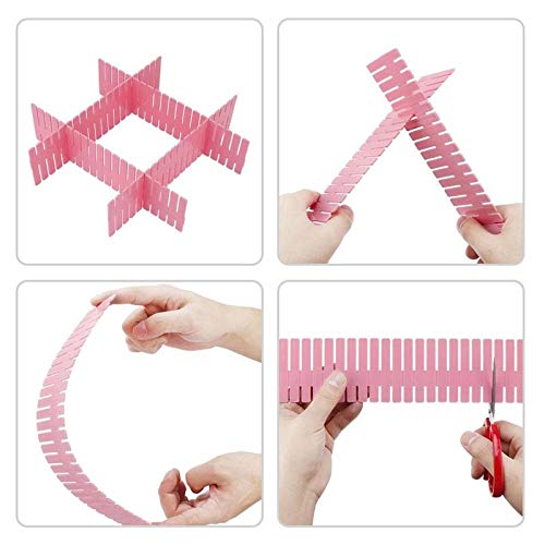 4Pcs/Set Plastic Diy Grid Drawer Divider Separator Adjustable Drawer Organizer