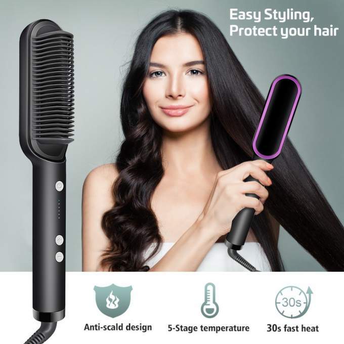 Hair Straightener 45W Heating Hair Curler Anti-scalded Portable Hairstyling Brush