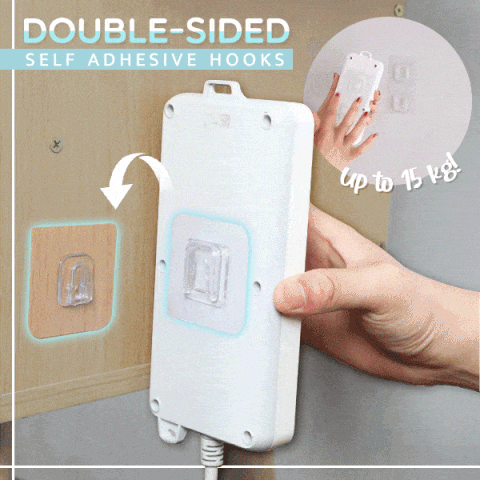 DOUBLE SIDED ADHESIVE WALL HOOK (Pack of 10)