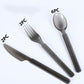 high quality translucent black food grade plastic spoon,extra thick knife and fork,party picnic tableware 10pcs