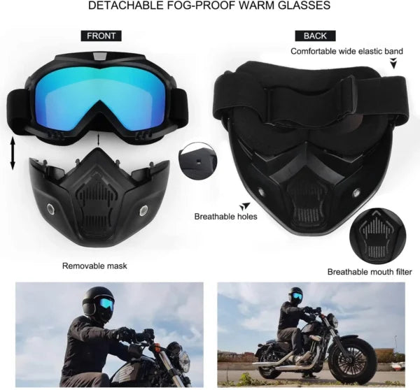 HALF FACE HELMET GOGGLE MASK